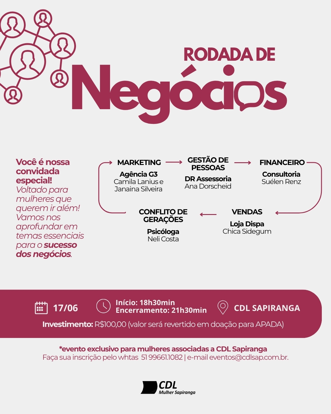 Mulheres empreendedoras terão noite especial de conexões e conhecimento em Sapiranga