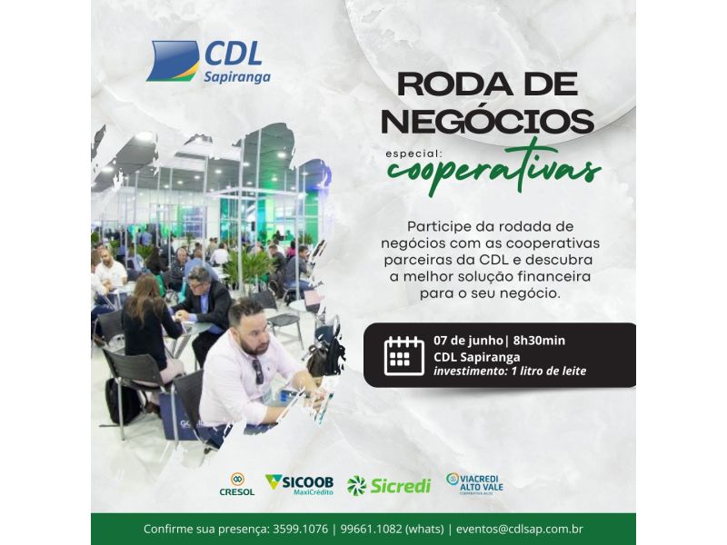 CDL Sapiranga promove Roda de Negócios com foco em Cooperativas de Crédito